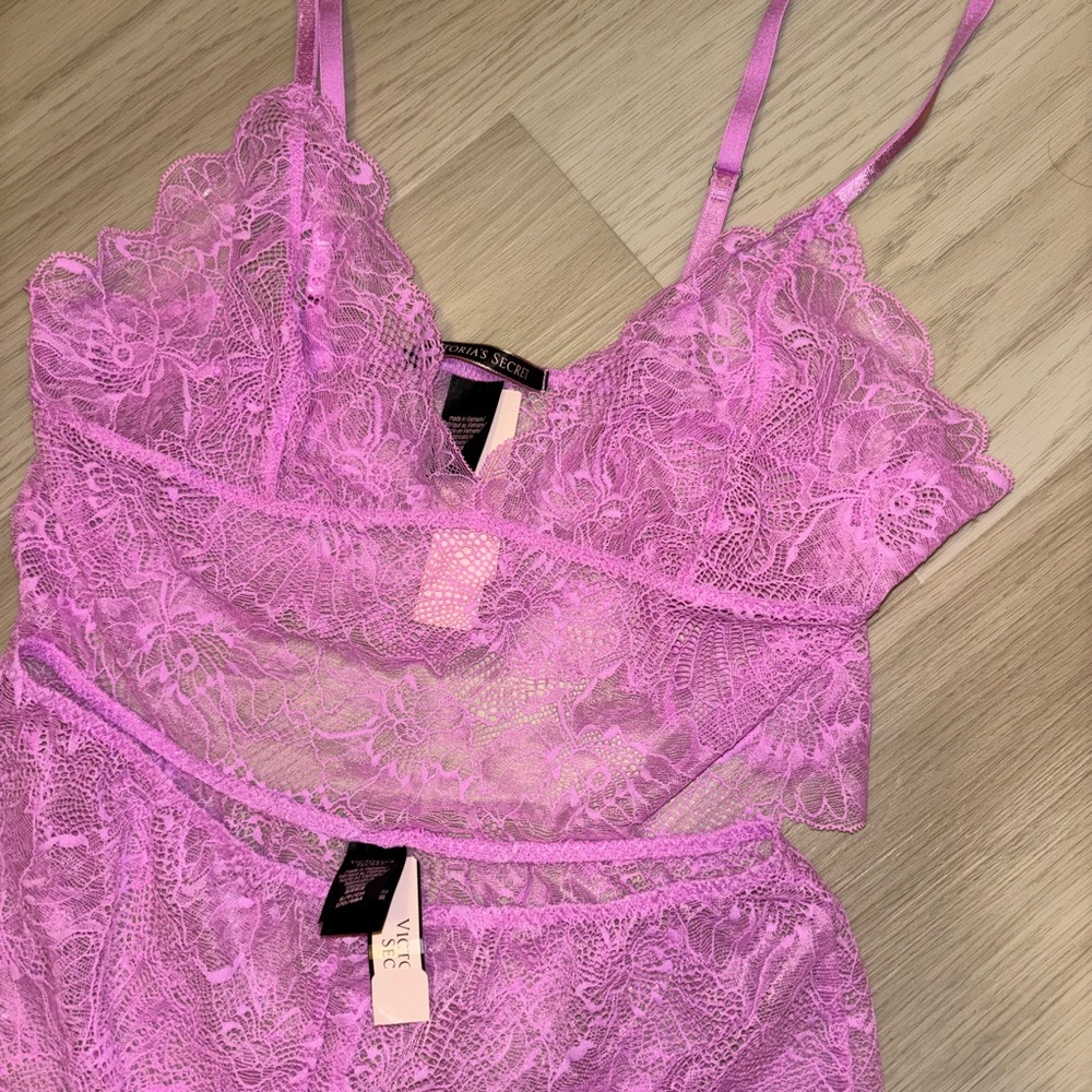 Victoria's Secret Pink Lace Chemise Set - Picture 3 of 7